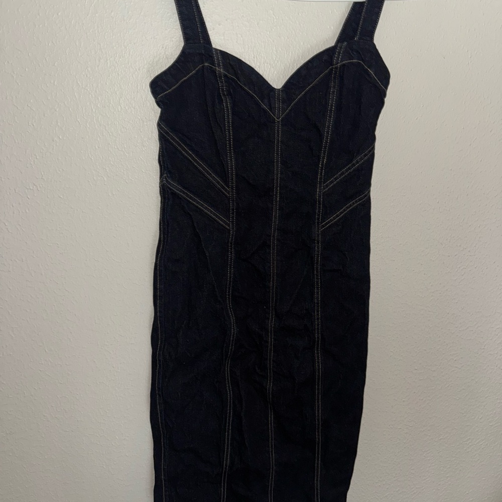 Anthropologie Dark Denim Midi Dress